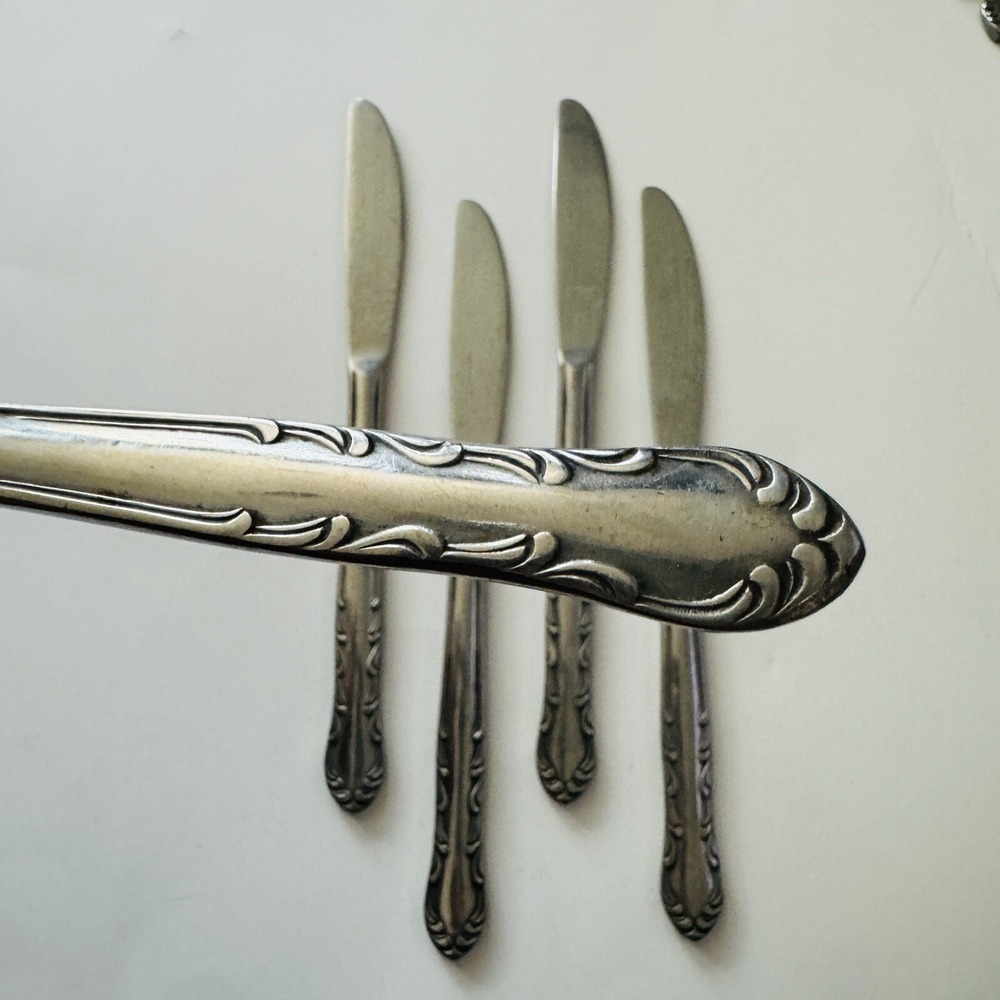 Vtg National Stainless Japan Dinner Knives Knife Lot Of 5 Flatware Replacement